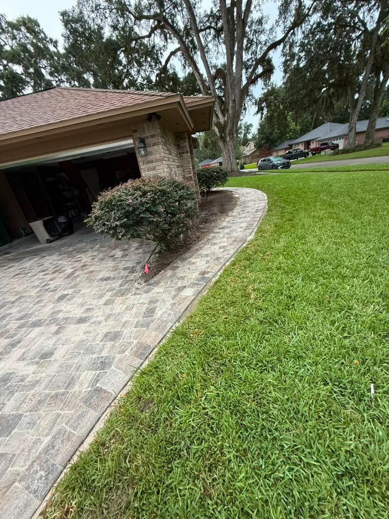 Paver walkway and patio installation