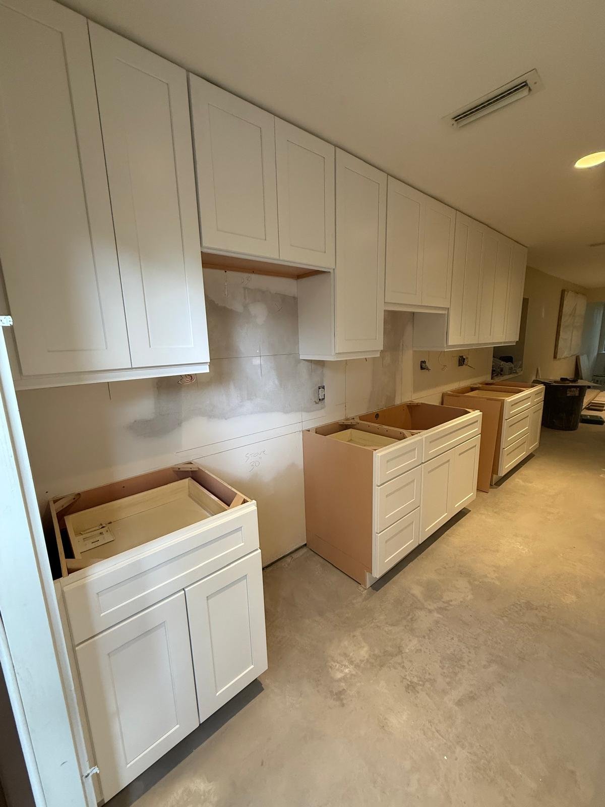 Custom cabinet installation